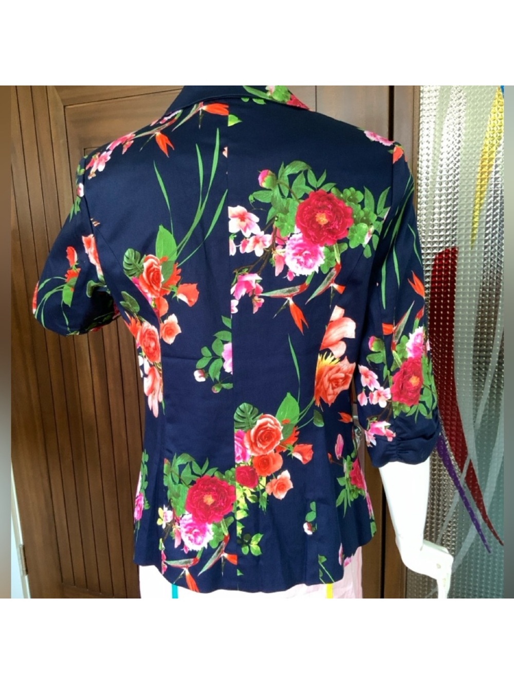 SUNNY GIRL Blazer, Navy & Floral Print, NWOT, Size L - Picture 5 of 5